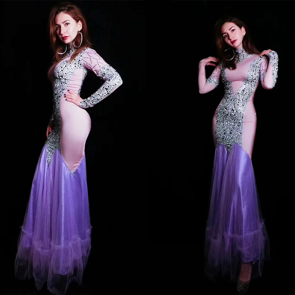 Женское Сексуальное Фиолетовое длинное платье для выпускного вечера вечерние