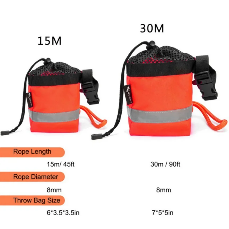 

15M/30M Kayak Buoyant Rescue Line Throw Rope Bag Floating Reflective Safety Bag For Fishing Boat Raftiing Sailing Accessoriesa