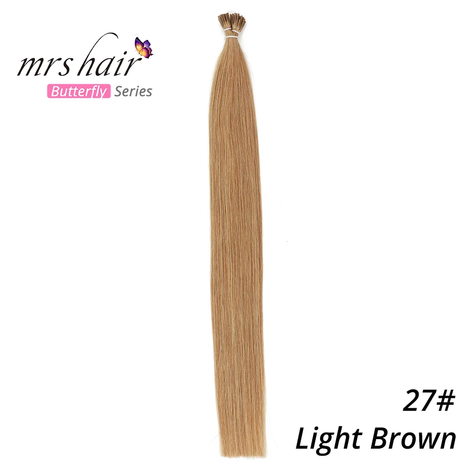 MRSHAIR 1 г/шт. 1" 20" 2" предварительно связаны волос я Совет машина сделала Реми прямые человеческие волосы на капсуле настоящие волосы 50 шт - Цвет: #27