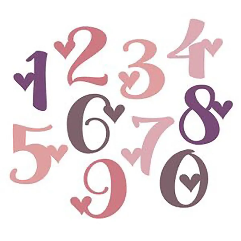 

Metal Cutting Dies Arabic numerals 2 Stencils Die Cut for DIY Scrapbooking Album Paper Card Embossing