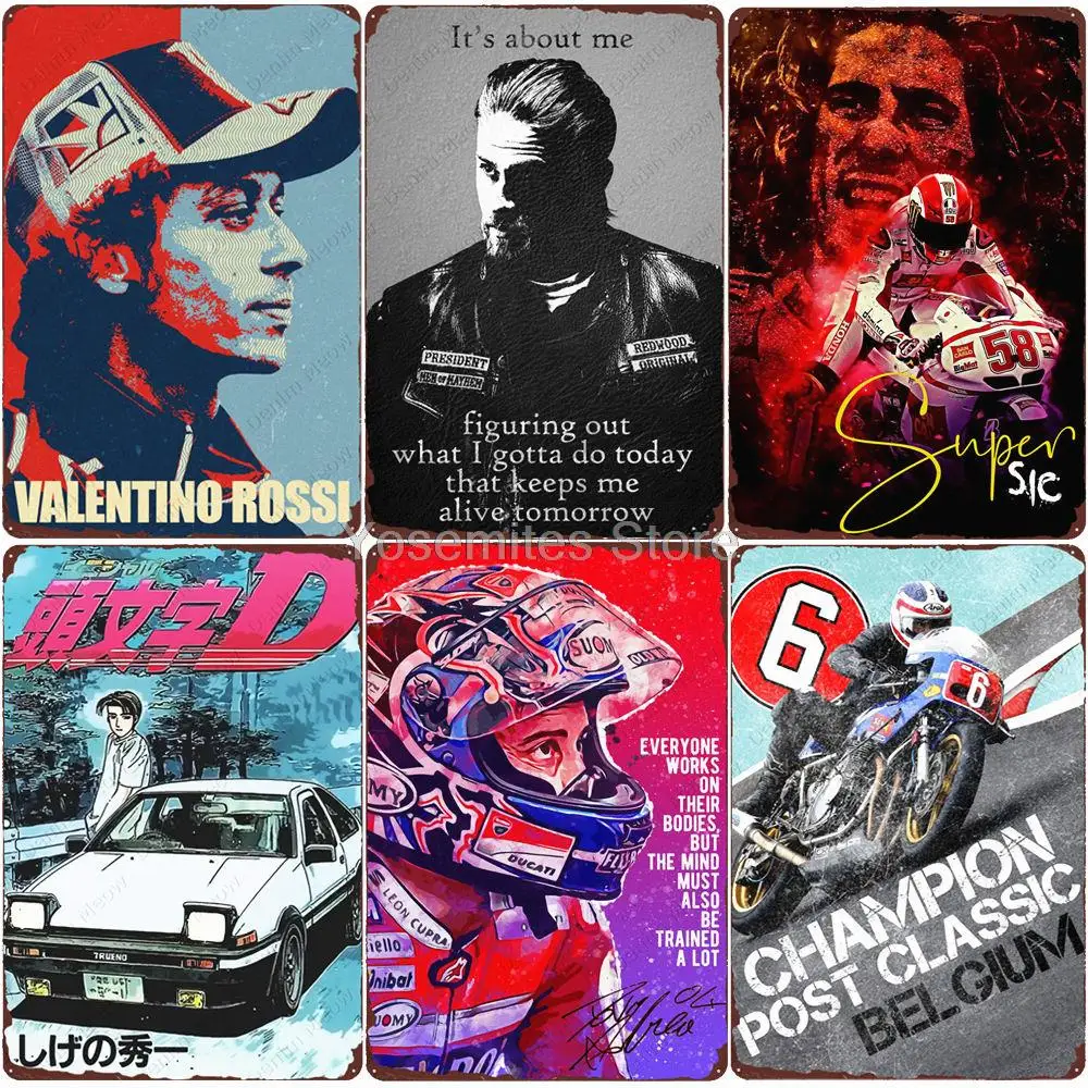

Motorrad Reiter Plaque Große Racer Vintage Metall Zeichen Pub Club Decor Mann Höhle Wand Aufkleber Motor Racing Zinn Poster ZSS5