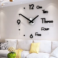 diy digital wall clock 3d sticker modern design large silent clock home office decor wall watch for living room decoration