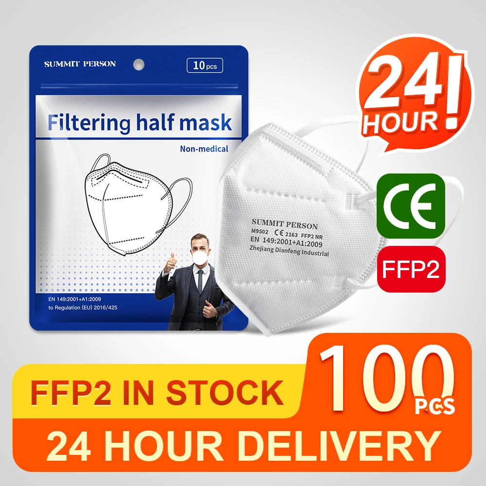

Маска для лица ffp2, 5 слоев, с фильтром, 100 шт.