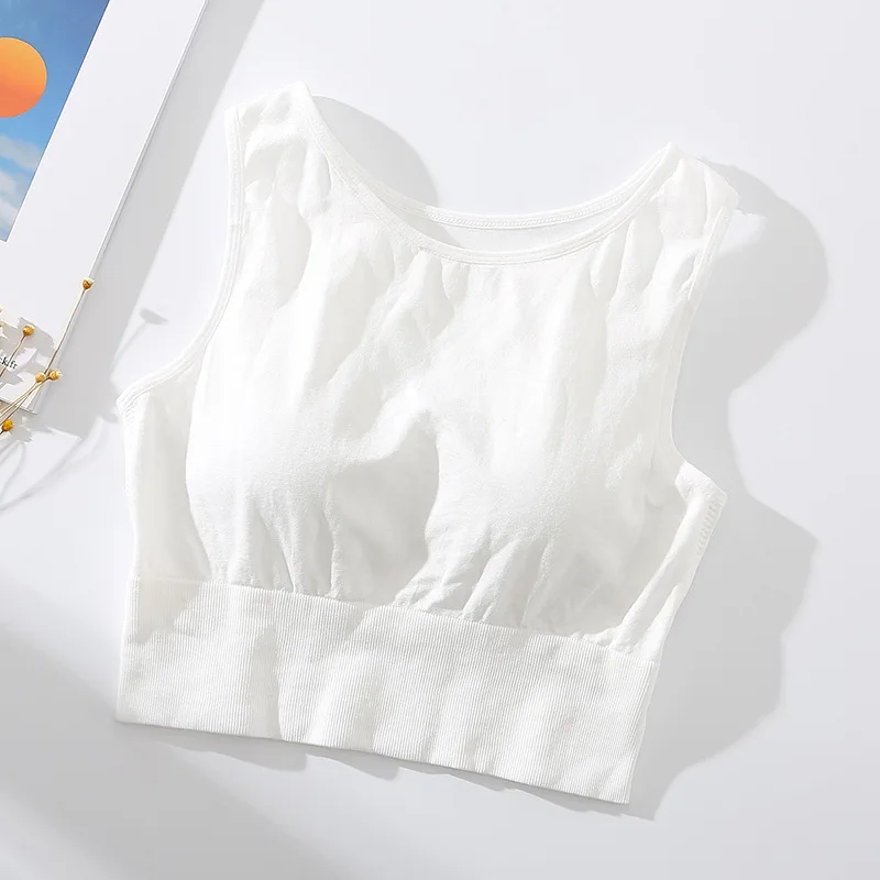 

new net red Sydney same back short body building sports bottom wrapped chest I-shaped solid color retro vest girls underwear