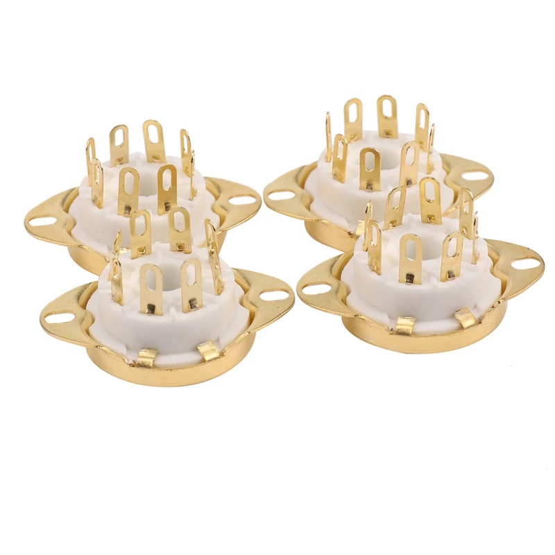 4PC 8 Pin Ceramic Socket Tube Top Vacuum Octal Value For KT88 EL34 6V6 6650 274B Promotion | Lamp Bases