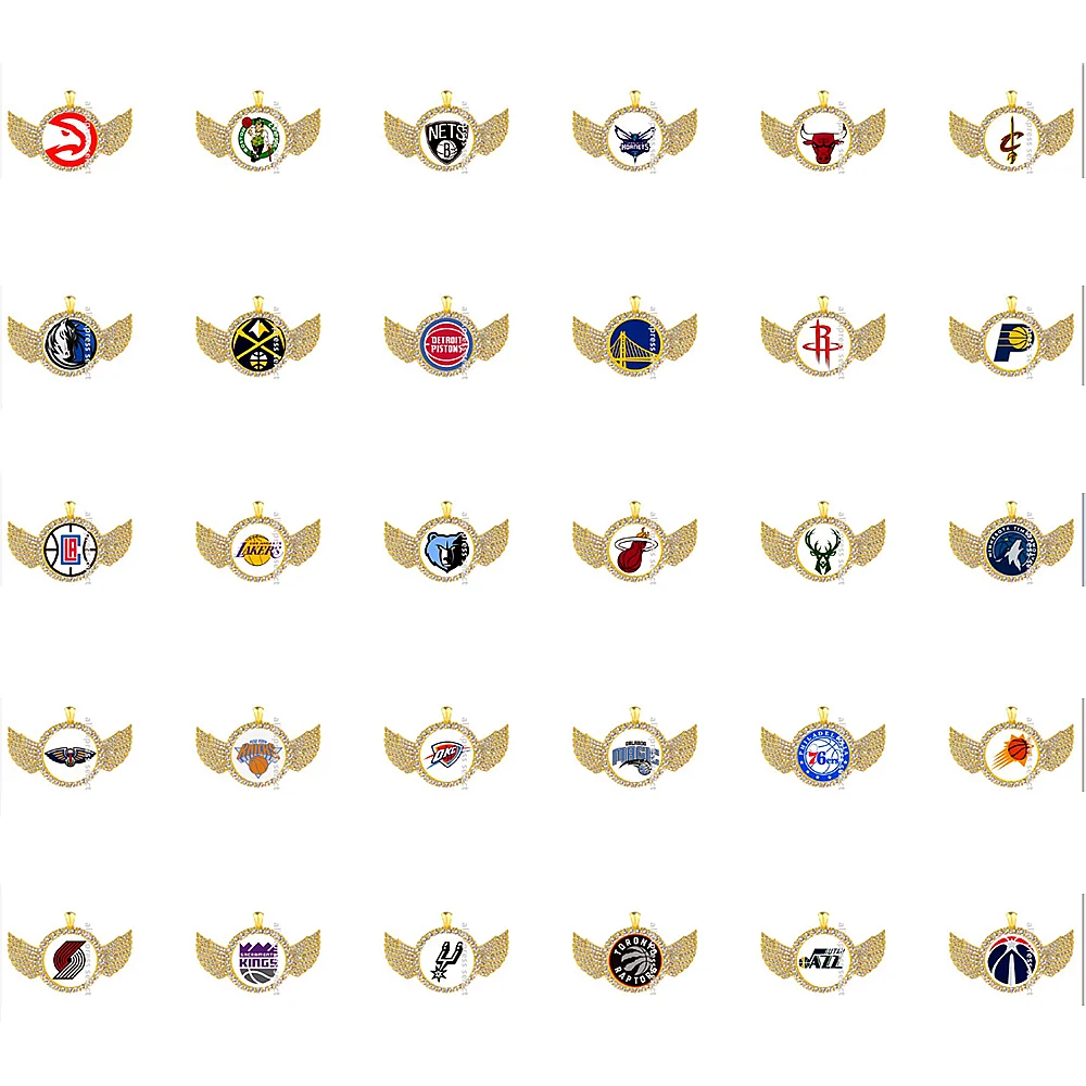 

Gold USA Team Basketball Charms Crystal Angel Wings Glass Dangle Charms DIY Bracelet Necklace Jewelry Hanging Floating Charms