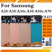 100 tested oled for samsung galaxy a20 a30 a50 a70 lcd touch screen display digitizer assembly with frame free tools