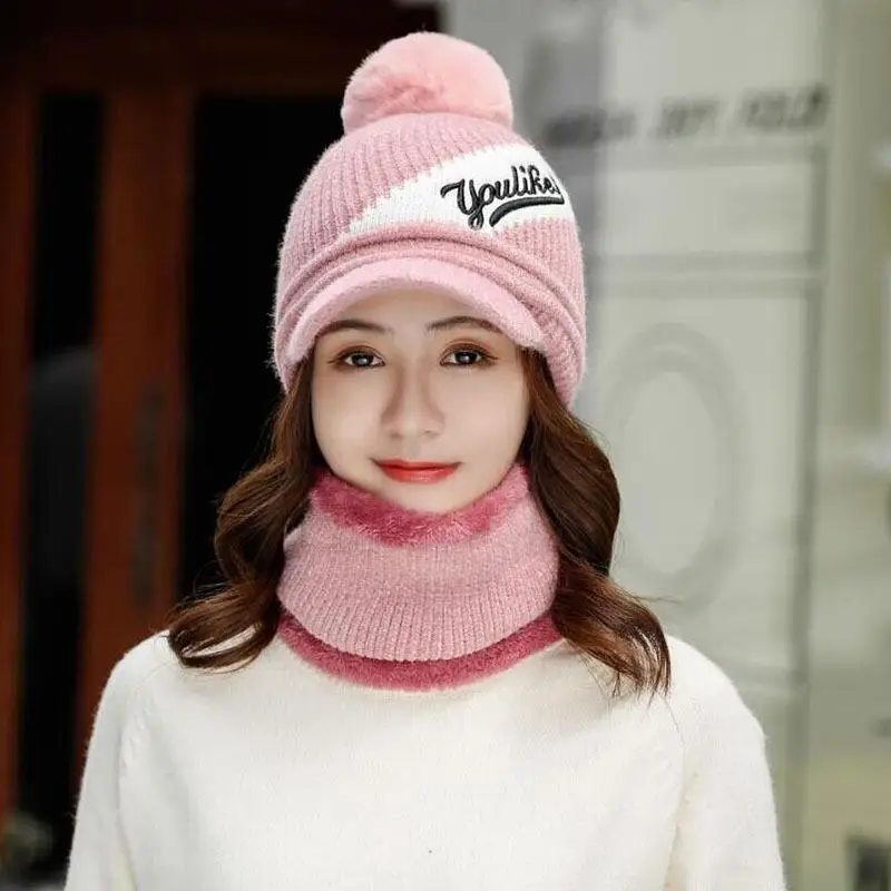 Шапки Skullies, зимняя шапка, комплект, шарф для девочек, шапки Gorras, вязаная шапка, женская теплая шапка, шапки для женщин, шапочки, шапки