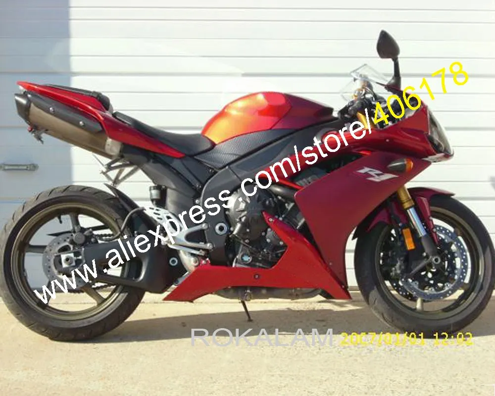 Пользовательский мотоцикл полный обтекатель для Yamaha 07 08 YZF-R1 YZF R1 2007 2008 красный