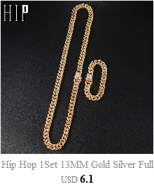 В стиле «хип-хоп» 15 мм Bling льдом с украшением в виде кристаллов в Кубинском стиле ограненные Стразы Майами Циркон Для мужчин с кулонами браслет для Для мужчин ювелирные изделия 8/16/18/20/24in