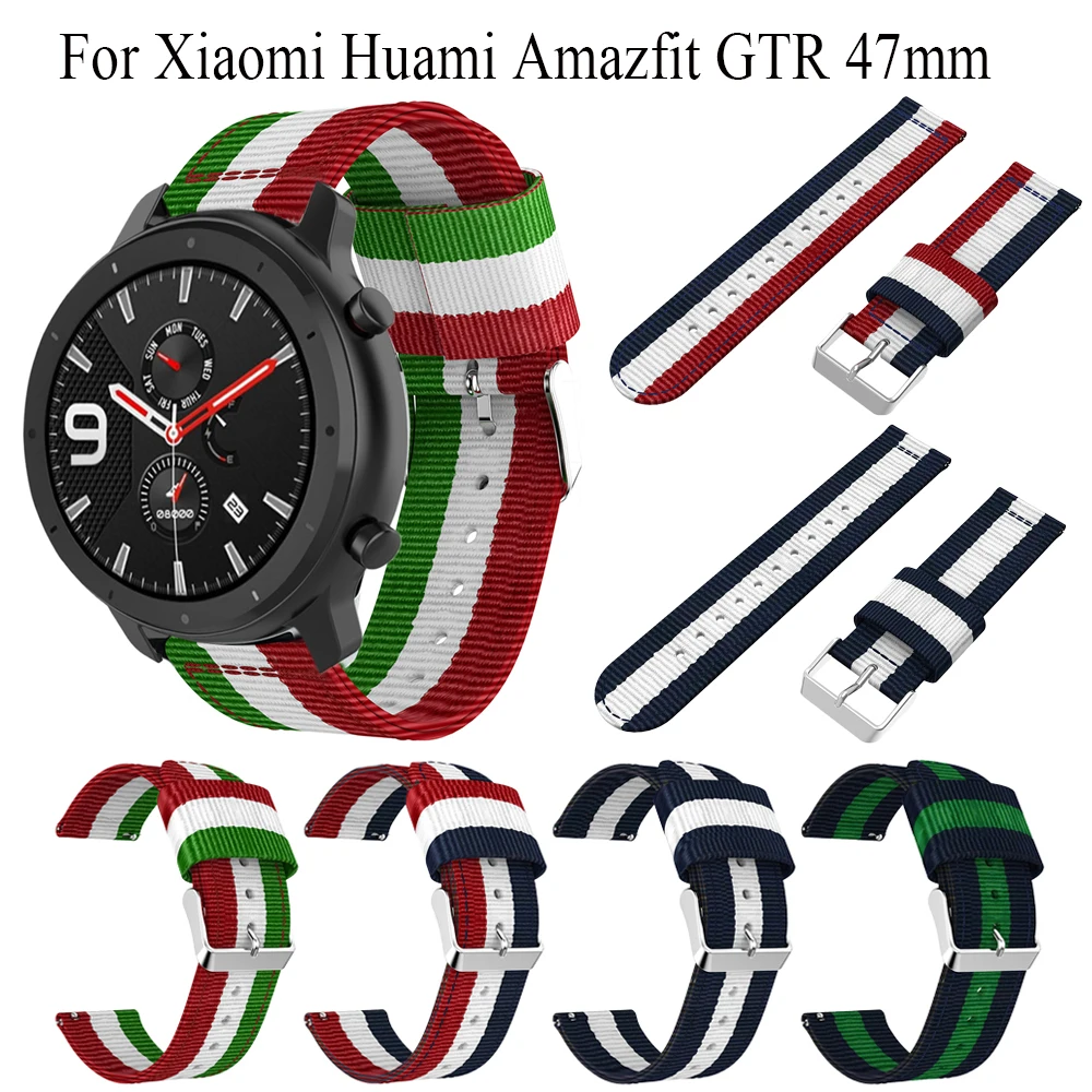 

Fashion Nylon watchband new 22mm Strap For Xiaomi Huami Amazfit GTR 47mm Gear S3 smartwatch belt for Galaxy Watch3 45mm bracelet