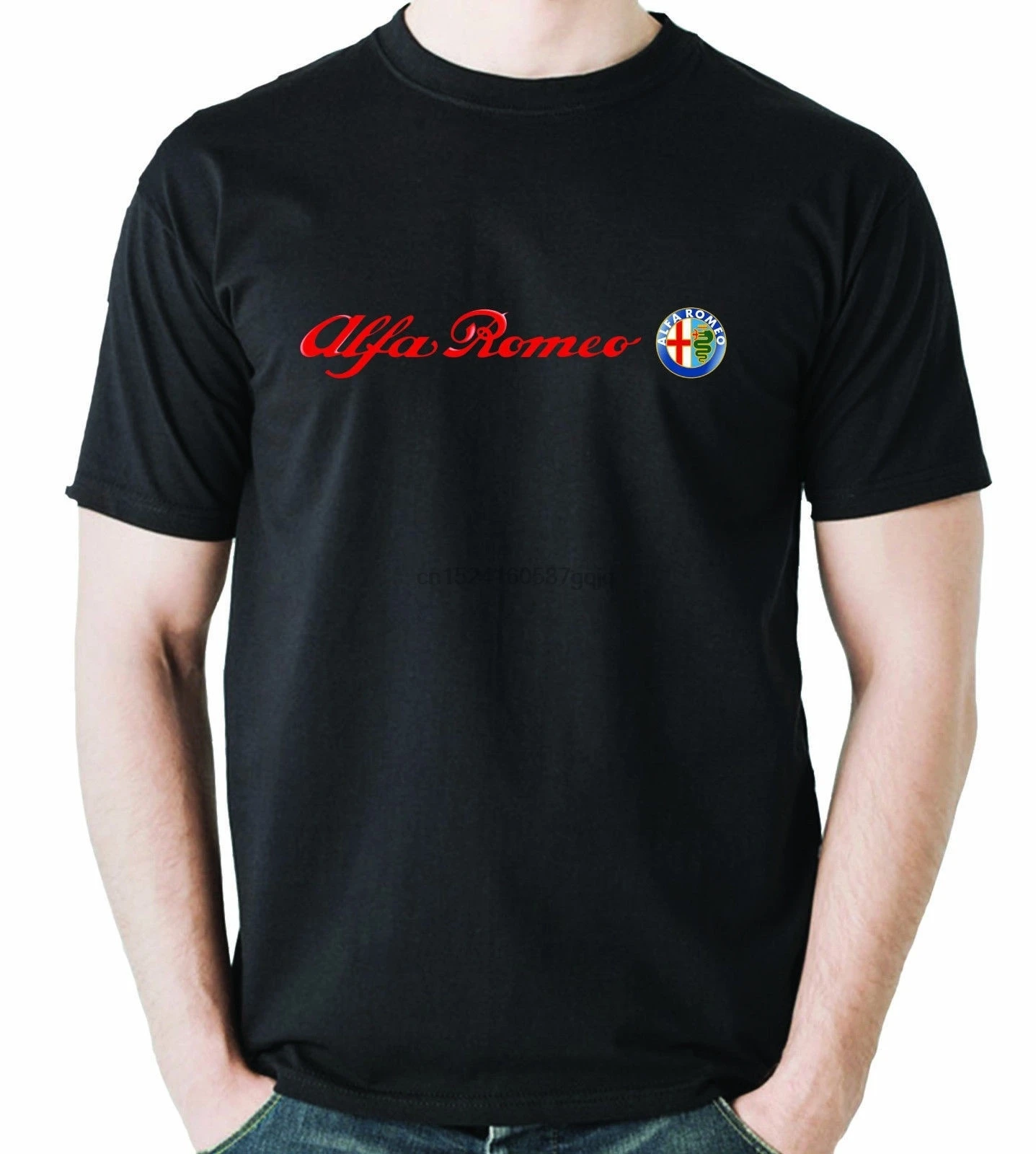 Модная мужская Спортивная футболка с коротким рукавом и принтом Alfa Romeo |