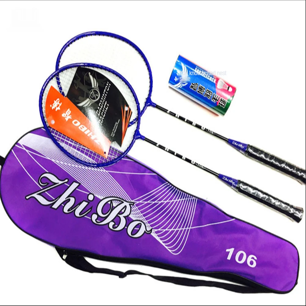 

Family Outdoor Sports Training Light weight Padel Racket Badminton Bat Bag Set Double Badminton Racquet Alloy Lightest