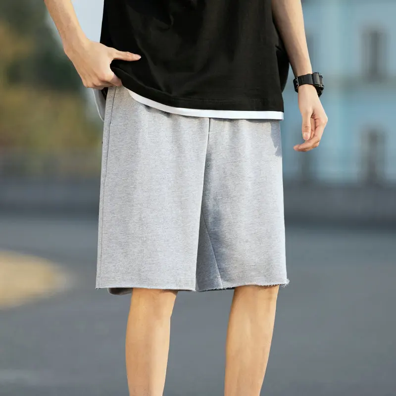 

Shorts for Men Bodybuilding 3XL Couples All-match Solid Baggy Straight Korean Style Chic Students Teens Trousers Retro Harajuku