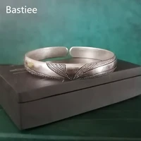 bastiee 999 silver sunlight bracelet men bangles for women hmong handmade vintage chinese luxury jewelry bangles armband argent