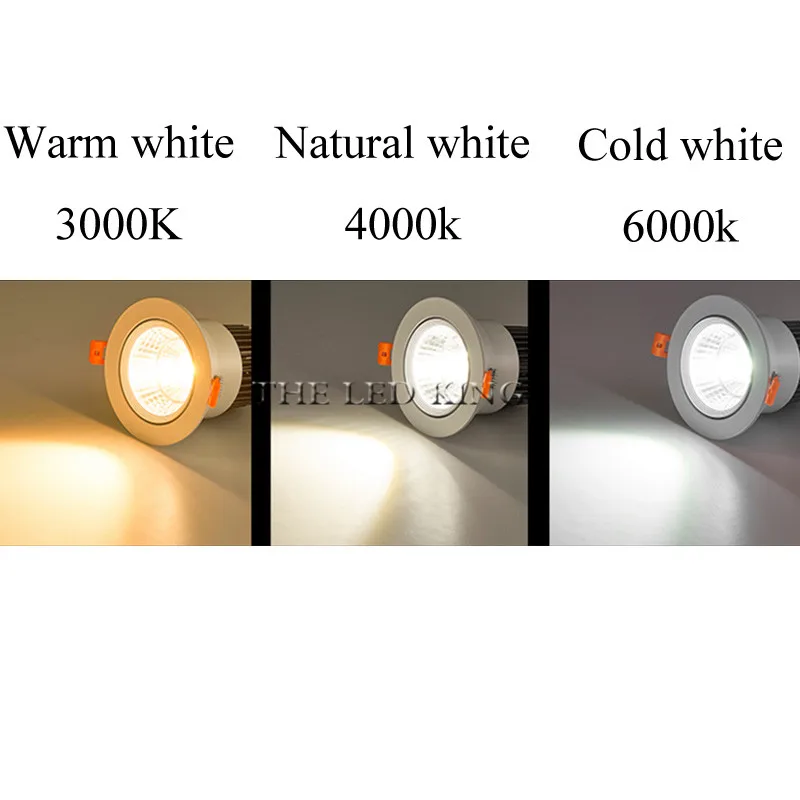 

Recessed Dimmable COB LED Downlights 7W 9W 12W LED Ceiling Lamps AC85~265V LED Spot Lights Warm White/Cold White Indoor Lighting