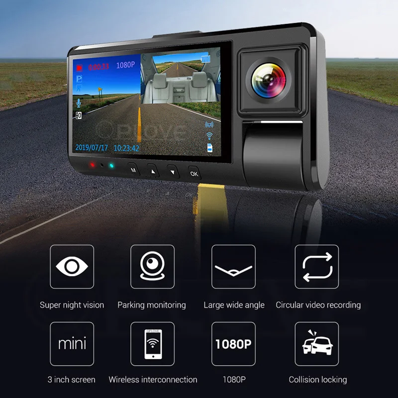 QPLOVE 1080P Двойная камера Автомобильный видеорегистратор MSTAR центральный процессор и sony сенсор с WDR с функцией ночного видения WiFi g-сенсор Многофункциональный монитор