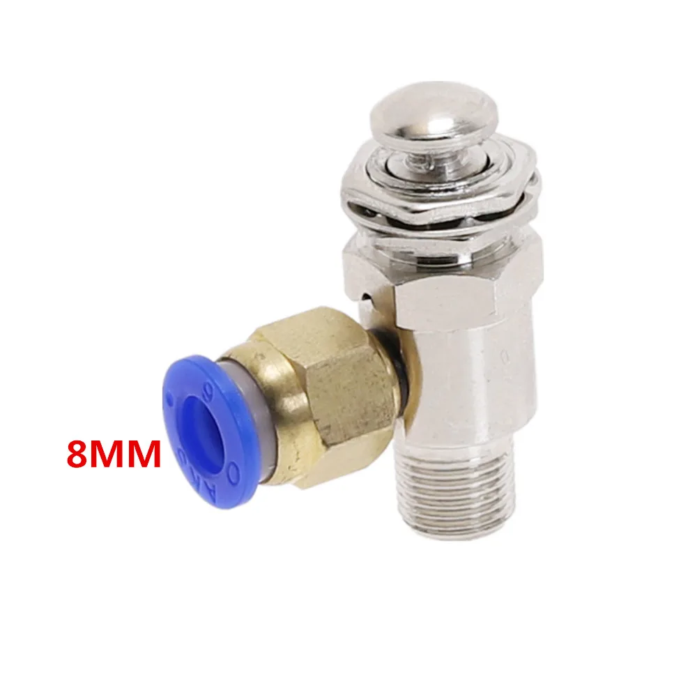 

Выпускной клапан, 2 положения, 3-ходовой M5, внутренняя резьба 1/8 дюйма, кнопочный переключатель TV-3P, воздушный пневматический механический клапан с фитингами