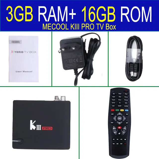 MECOOL KI Pro KII Pro DVB T2+ S2 Android tv Box 3g 16G Amlogic S912 DDR4 Восьмиядерный 4K декодирование 2,4G+ 5G телеприставка медиаплеер - Цвет: KIII Pro