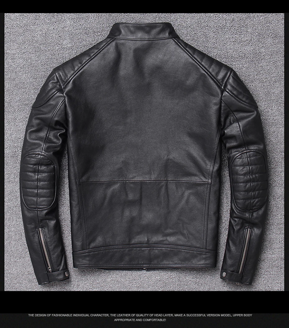 Chaqueta cuero hombre куртка кожаная куртка популярная мужская куртка из натуральной кожи тонкая байкерская куртка крутая 19037-5