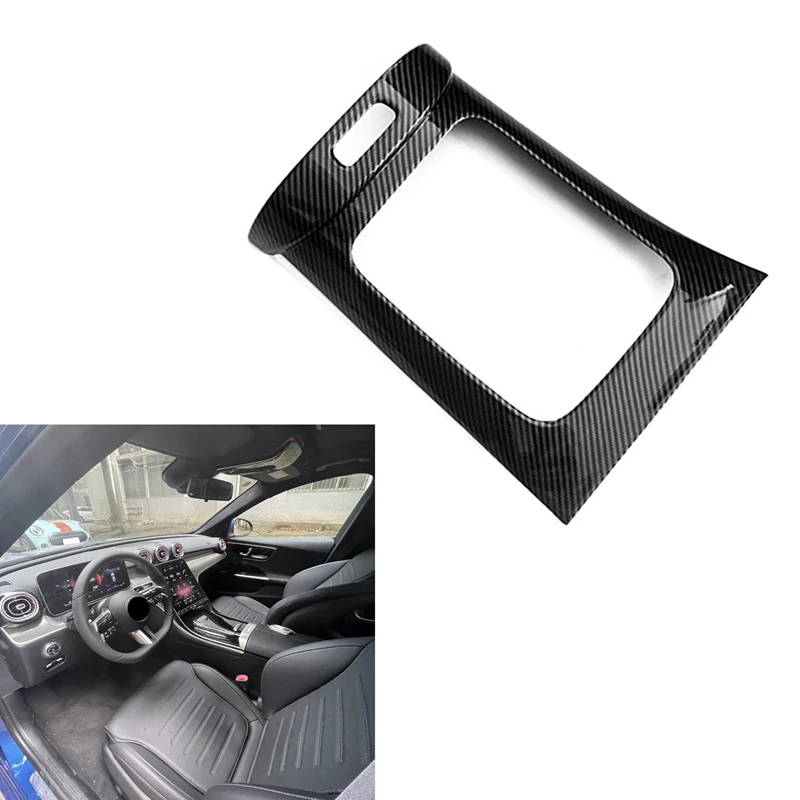 

Car Carbon Fiber Central Gear Panel Control Panel Decal Interior Modification for Mercedes Benz C-Class W206 2021 2022