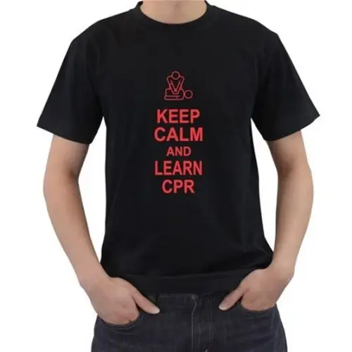 

Keep Calm Learn Cpr. EMS EMT Paramedic First Aid Logo Trainer T-Shirt. Summer Cotton O-Neck Short Sleeve Mens T Shirt New S-3XL