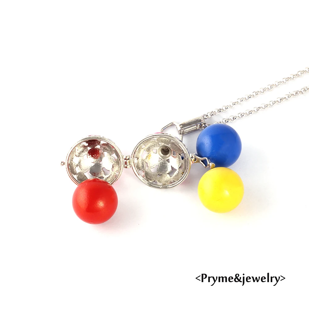 

Pryme 10Pcs Wholesale 20.5mm Sliver Plated Cage Angel Ball Necklace Angel Ball Hollow Heart Design Pendant Charm Necklace L117