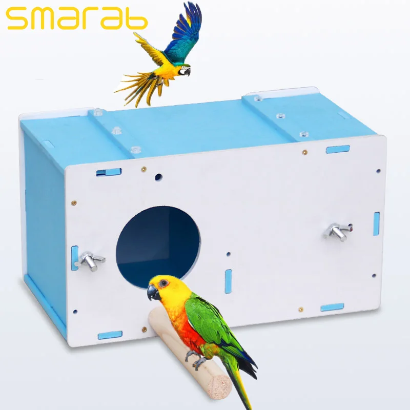 Деревянная коробка для Разведения Попугаев гнездо птиц товары изоляции тигровая