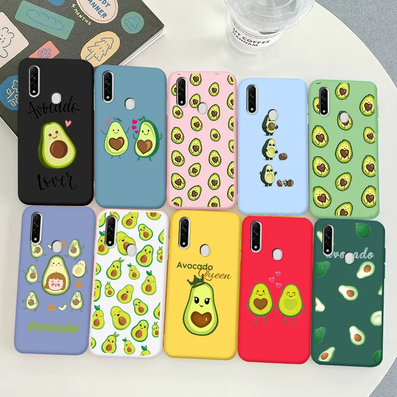 

Avocado Phone Case For OPPO A3 A31 A37 A3S Cute Soft Silicone Back Cover For OPPO A31 2020 Candy TPU Soft Back Cover