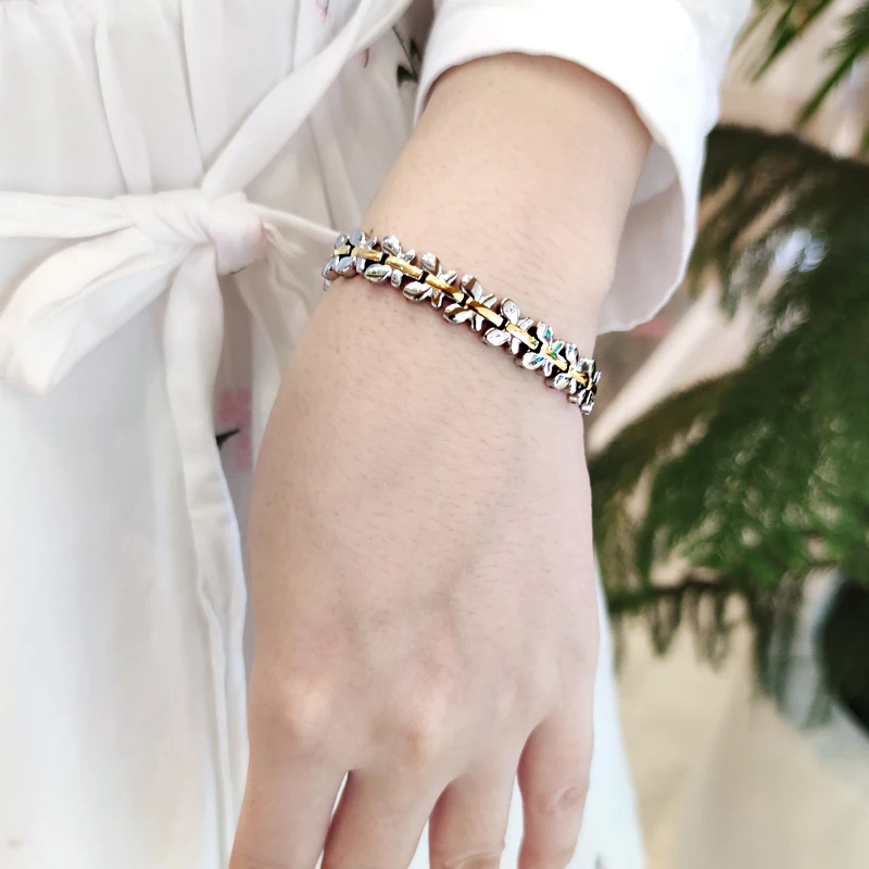 Магнитный браслет Vinterly для мужчин и женщин стальной с золотой магнитной цепочкой