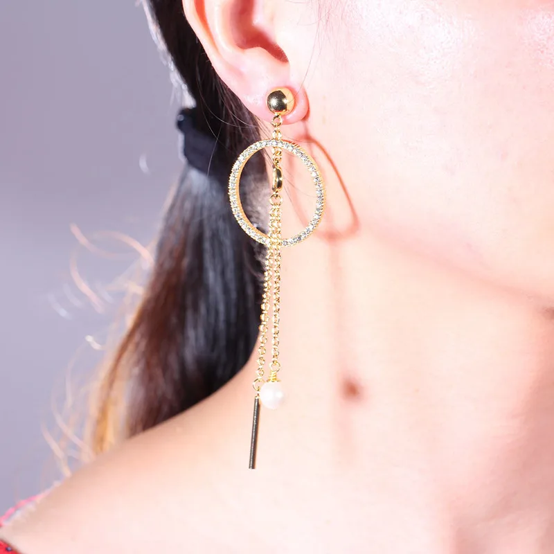 

New letter crystal earrings fashion jewelry pearl drop earrings for women babygirl minimalist gold stud earring stainless steel