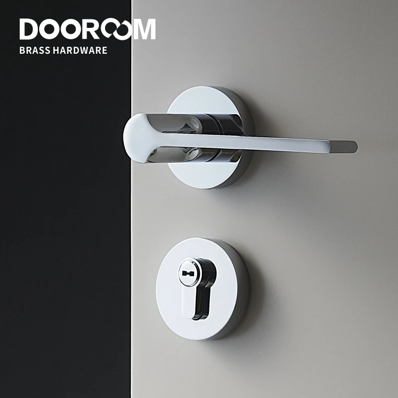 Дверной рычаг из латуни Dooroom бесшумный блестящий современный светильник