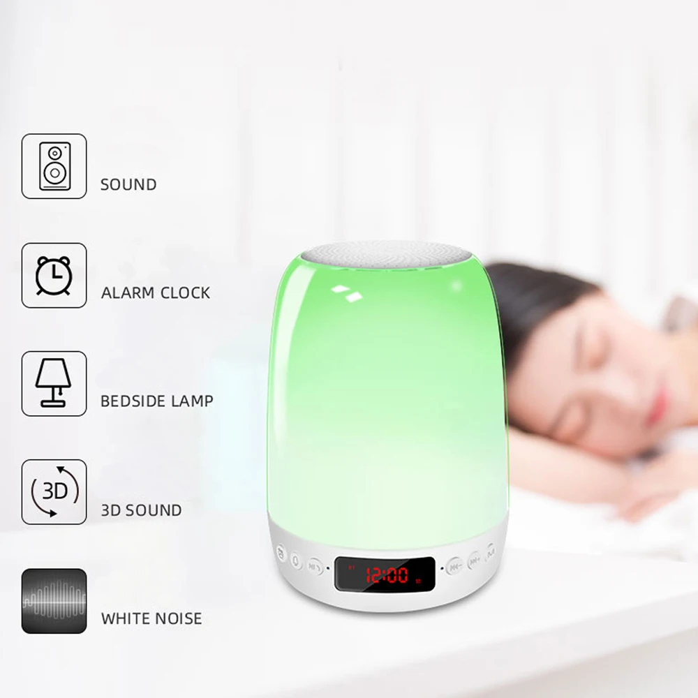 

LED Night Light Table Bedside Lamp Smart Touch Lamp Wireless Bluetooth Speaker Dimmable RGB Changeable Music Sync Lamp Christmas