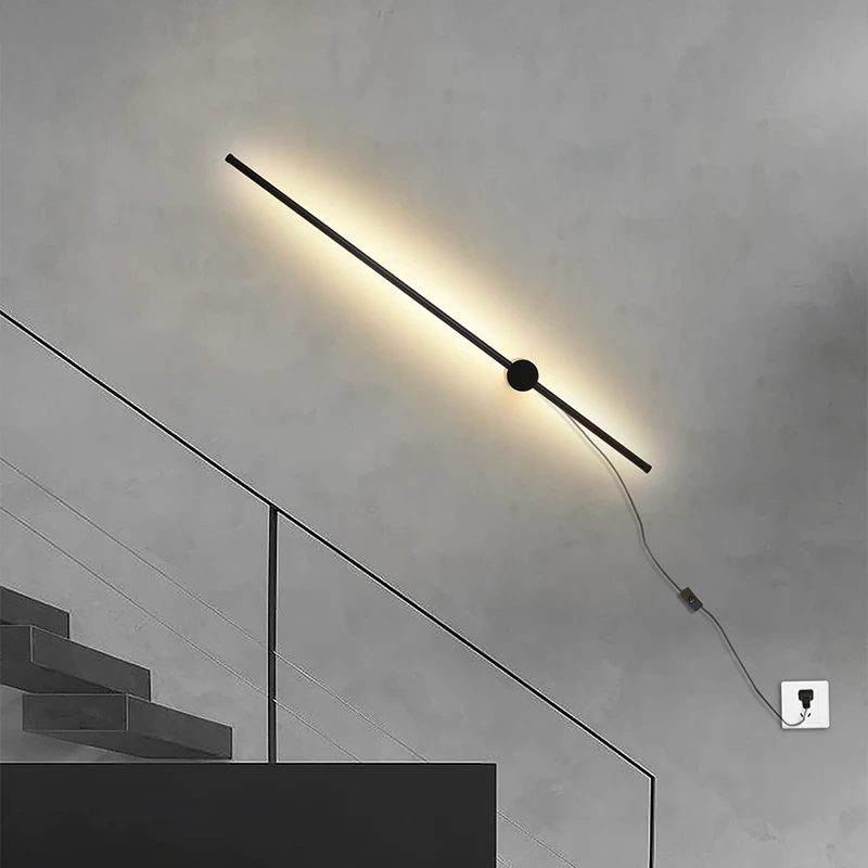 Минималистичный длинный светодиодный настенный светильник современный