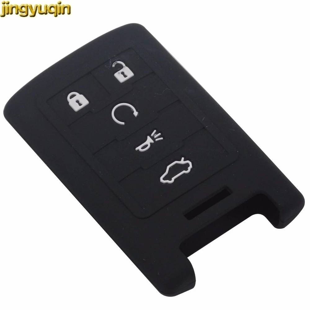 jingyuqin 5 Buttons Silicone Car Key Case Cover Styling For Cadilac ATS SRX DTS CTS STS XTS Chevrolet Smart Remote Case|car key case cover|key for