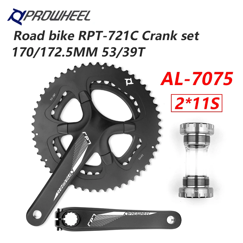 

PROWHEEL 2x11S Road Bike Double Sprockets Crankset 53 / 39T 170mm Crank 110 BCD Crankset 11 Speed Road Bike Parts