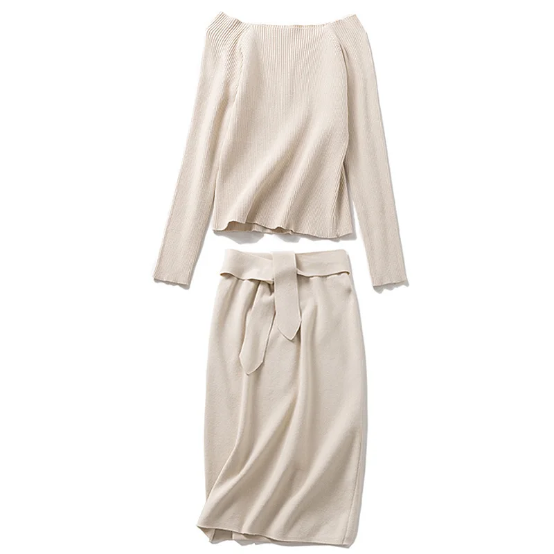 Легкие туфли сезон весна-осень Модный комплект с юбкой и футболкой одежды