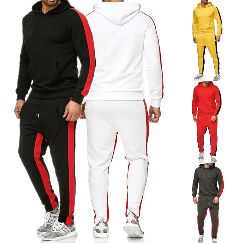 

Men's Hoodie trousers two-piece hooded sports sweater yellow color sweater sports casual pants suit Spring long-sleeved hoodies