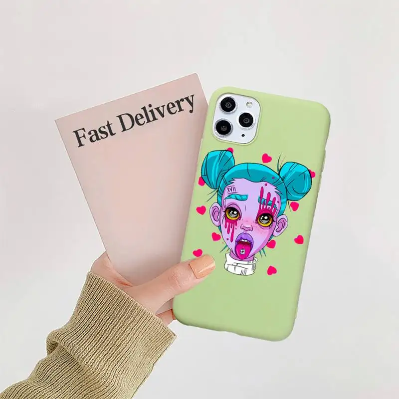 

Art Devil sexy Bad girl smoke eyes Phone Case Candy Color for iPhone 11 12 mini pro XS MAX 8 7 6 6S Plus X 5S SE 2020 XR