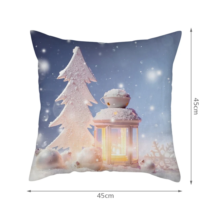 

Nanacoba Christmas Cushion Cover for Home Decoration Xmas Red Candle Star New Year Gift Living Room Sofa Throw Pillow Case 45x45