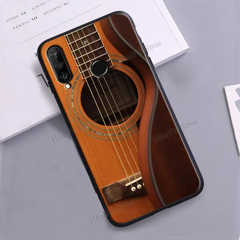 Classic Wood Guitar Phone Case For Huawei P30 P20 P40 Lite Pro P Smart 2019 Z Nova 5T Honor 50 10i 8X 9X Cover | Мобильные телефоны