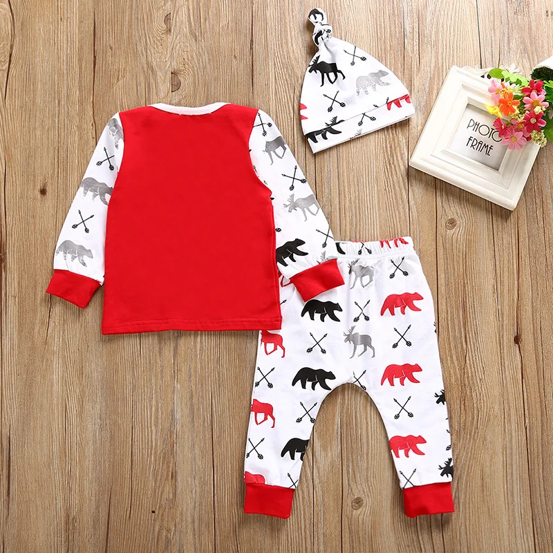 Комплект из 3 предметов My 1st Christmas Рождественская Одежда для новорожденных