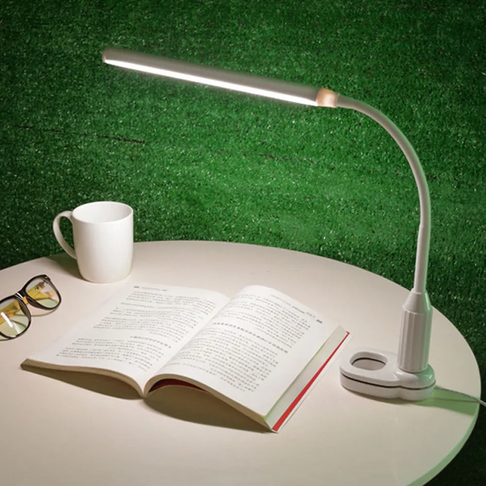 

5W 24 LEDs Eye Protect Clamp Clip Light Table Lamp Stepless Dimmable Bendable USB Powered Touch Sensor Control reading desk lamp
