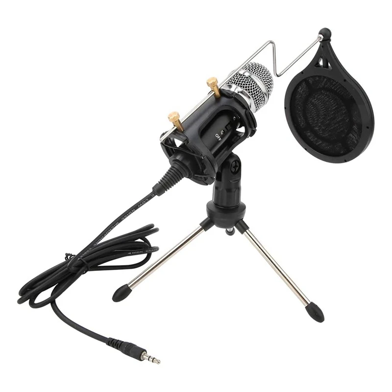 Studio Microphone Condenser Recording & Broadcasting with Anti-Spray Net Tripod Stand for Singing Phone | Электроника