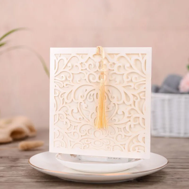 1 шт. образец лазерной резки свадебные пригласительные открытки квадратные