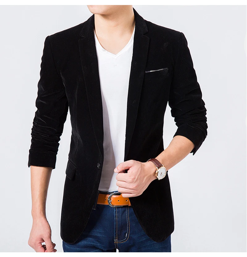 Блейзеры мужские пальто осенняя куртка Masculino мужской Костюм Бархатный Hombre