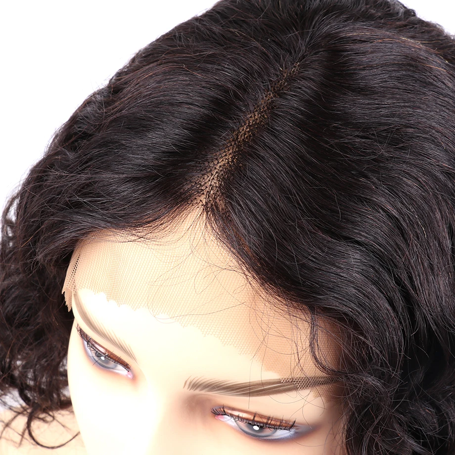T Closure Wig Human Hair Wigs Brazilian Deep Wave Lace Natural Hairline Bleached Knots 150% Density Remy BY | Шиньоны и парики