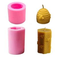 silicone candle mould 3d bee shape molds honeycomb beehive form for candle making supplie tool handmade diy craft wax hives mold