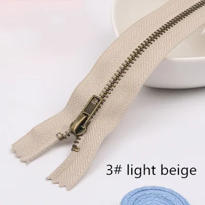 3 light beige 5 шт. Meetee 3#5#20 см закрытые Металлические молнии бронзовые зубы для карманных брюк сумка портной DIY Швейные Инструменты Аксессуары для одежды - Цвет: 3 light beige