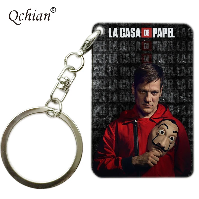 TF95-K-52 ТВ шоу House Of paper брелки для ключей деньги кража брелок La casa de papel chaviro для женщин и мужчин модные ювелирные изделия bella ciao музыкальная шкатулка - Цвет: TF95-K-52